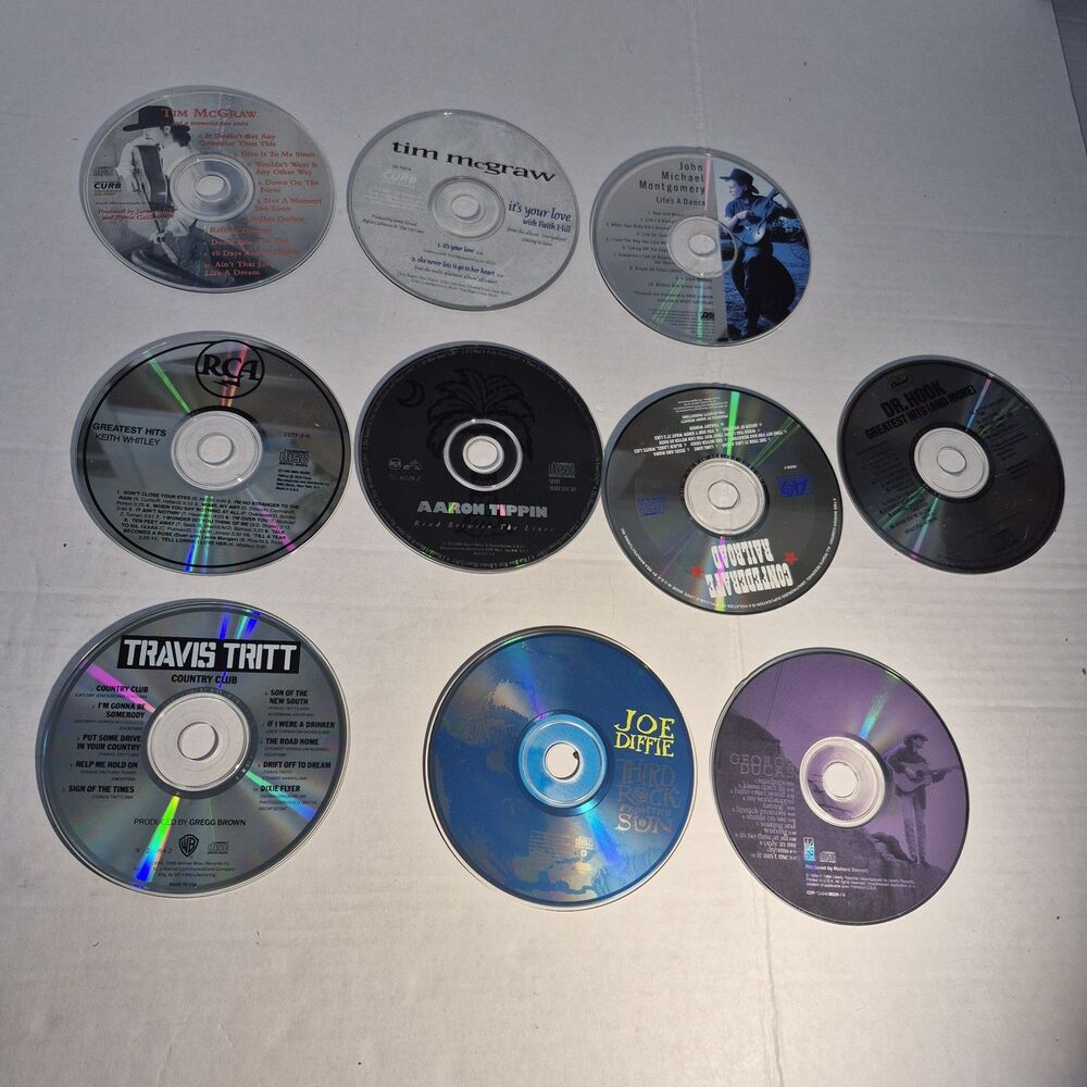Lot of 10 Classic 90s Country CDs – Various Artists incl. Tim McGraw, Travis...